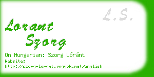 lorant szorg business card