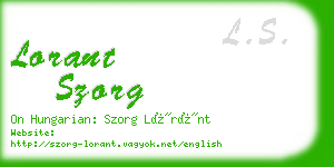 lorant szorg business card